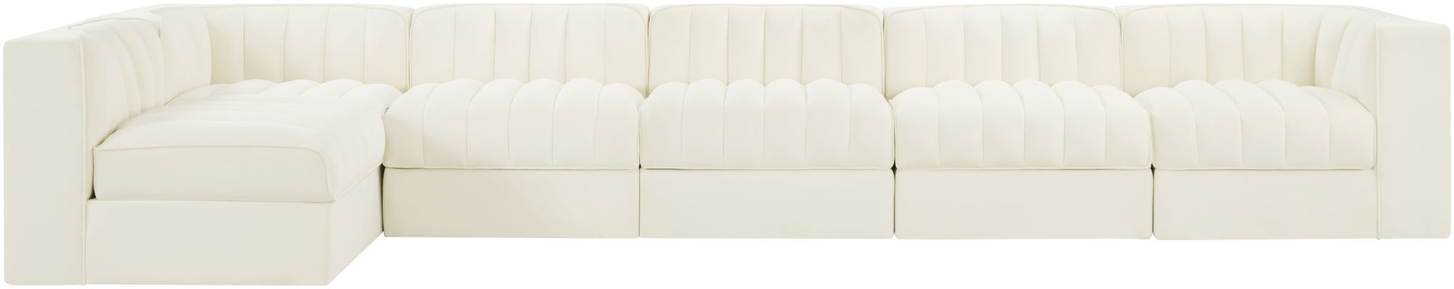 Rummi - Velvet Performance Fabric Upholstered 6 Piece Modular Sectional, L-Shaped (Right) - Urban Living Furniture (Los Angeles, CA)