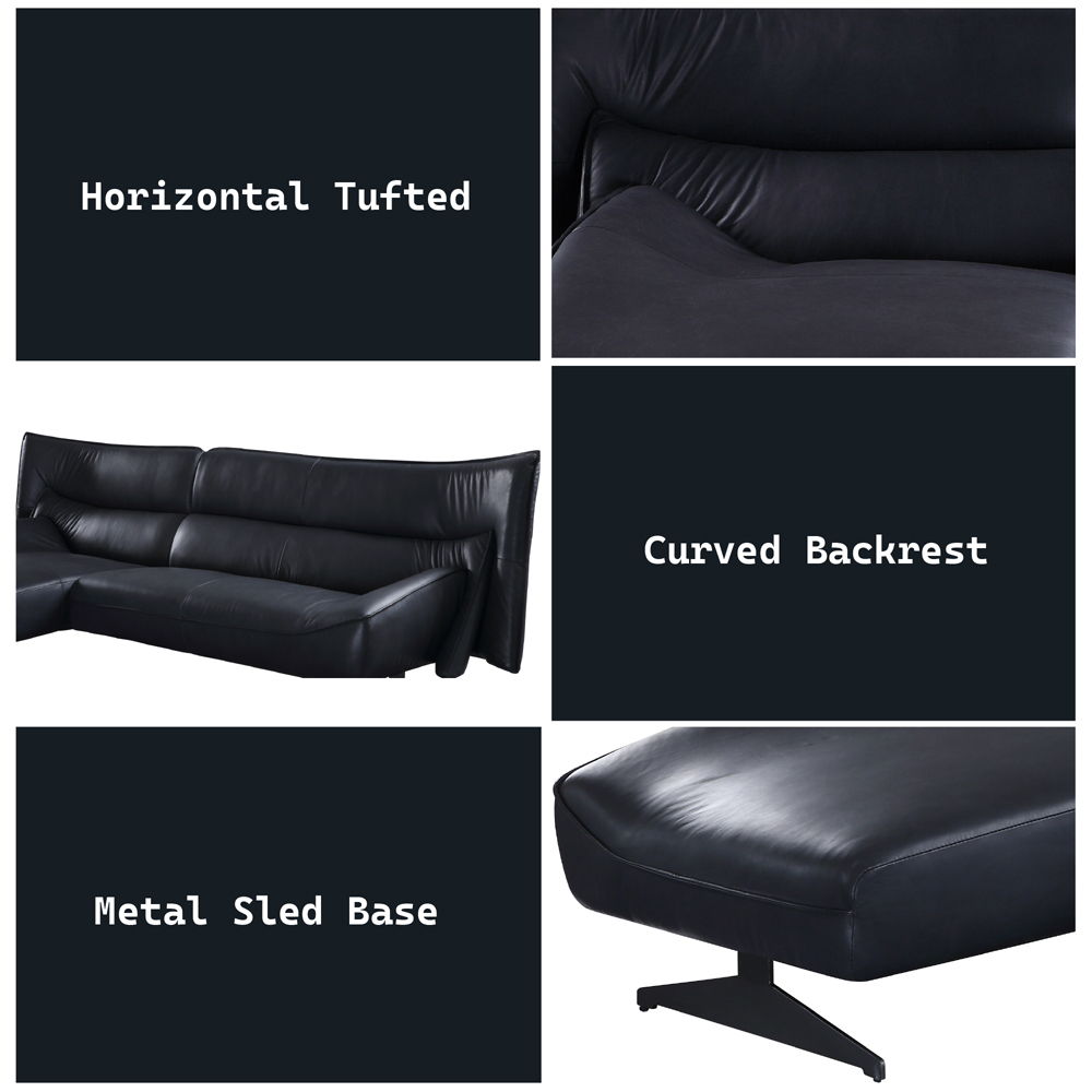 Maeko - Sectional Sofa - Dark Gray Top Grain Leather - Urban Living Furniture (Los Angeles, CA)