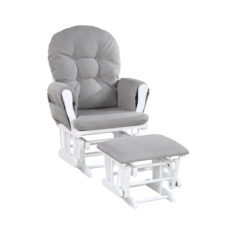 Mason - Glider And Ottoman White Wood - Urban Living Furniture (Los Angeles, CA)