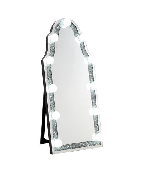 Noralie - Accent Floor Mirror - Mirrored & Faux Diamonds - Wood - Urban Living Furniture (Los Angeles, CA)