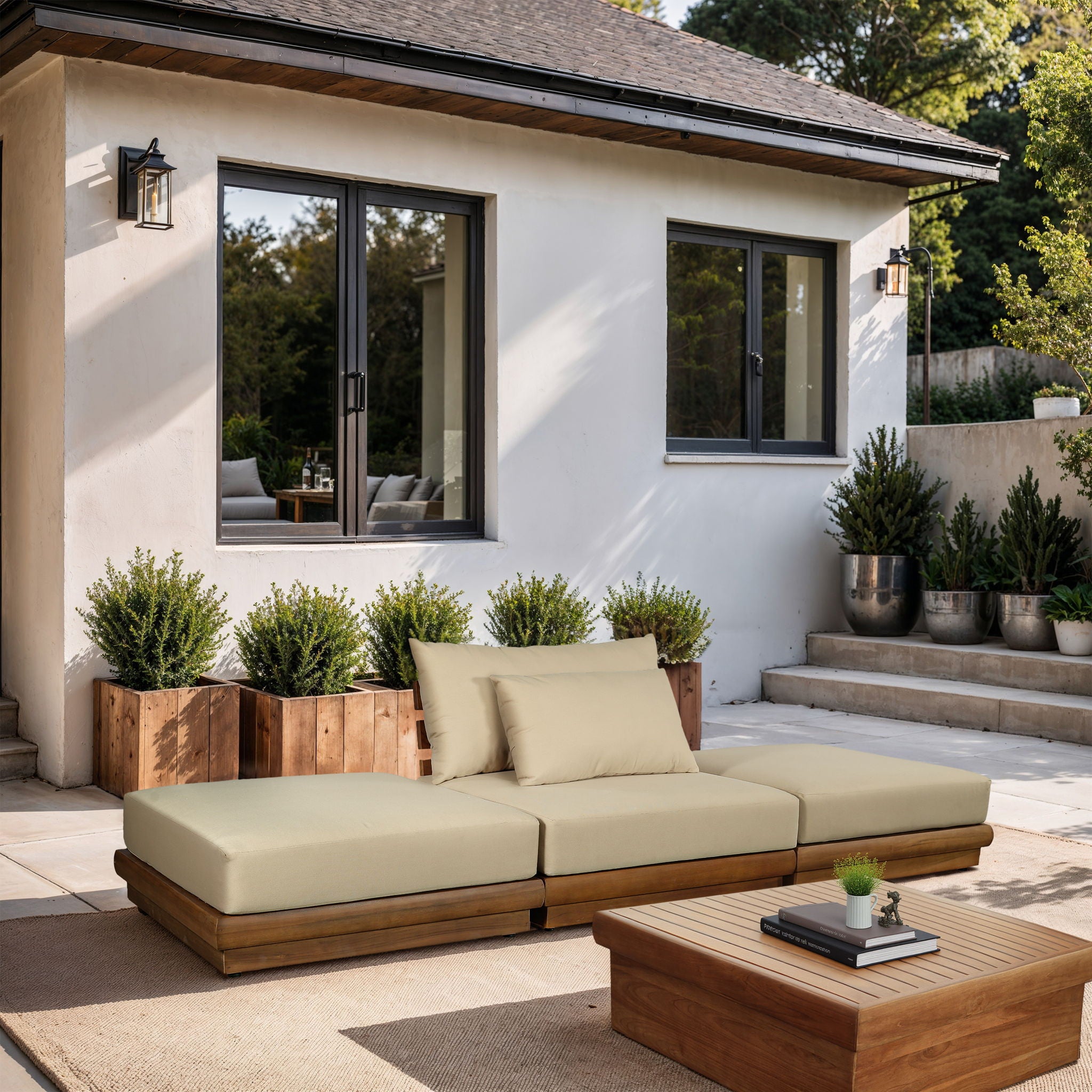 Mirella - 3 Piece Water Resistant Fabric Upholstered Outdoor Patio Modular Sofa - Urban Living Furniture (Los Angeles, CA)