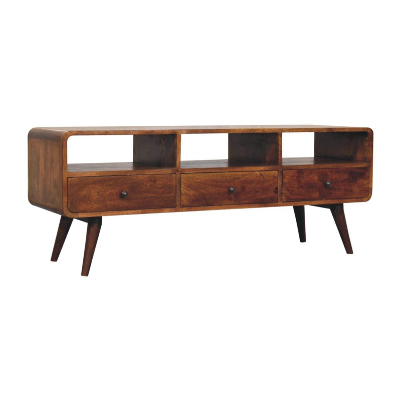 Trio Curved Media Unit - Antique Bronze