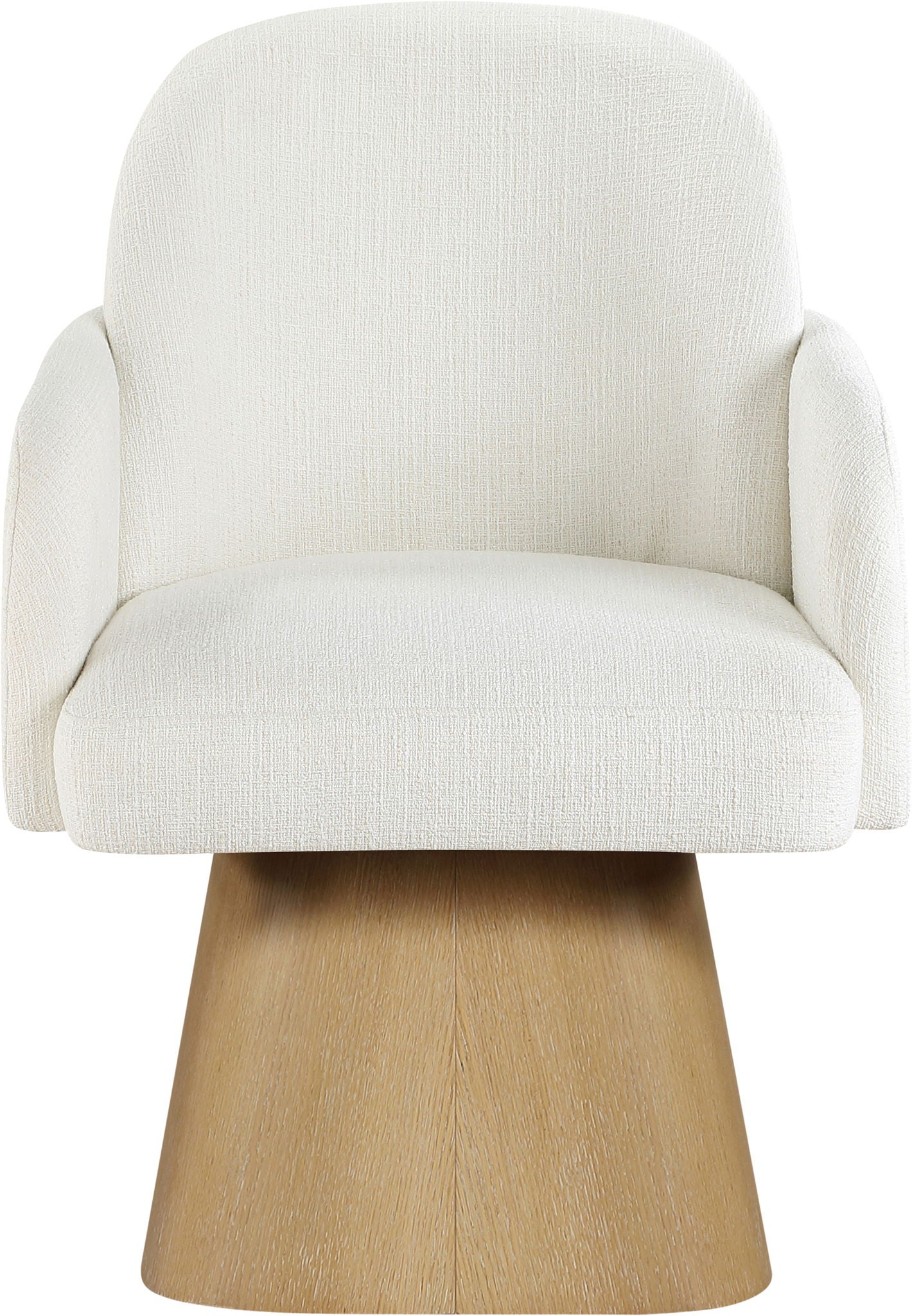 Marlowe - Linen Textured Fabric Upholstered Swivel Dining Arm Chair - Stained Natural - Urban Living Furniture (Los Angeles, CA)
