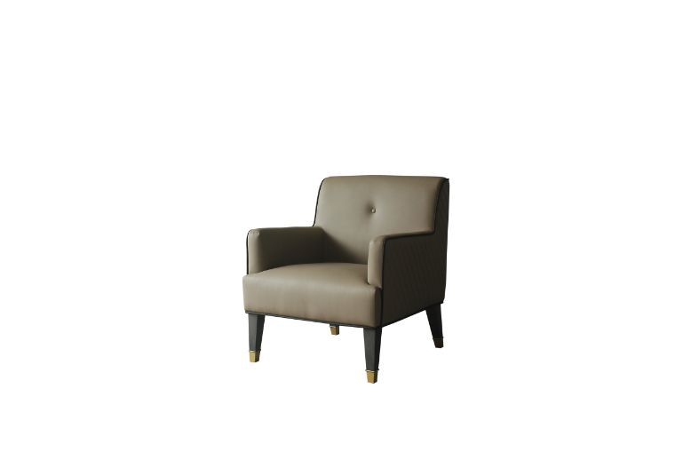 House Beatrice - Accent Chair With Pillow - Tan Synthetic Leather & Charcoal - Urban Living Furniture (Los Angeles, CA)