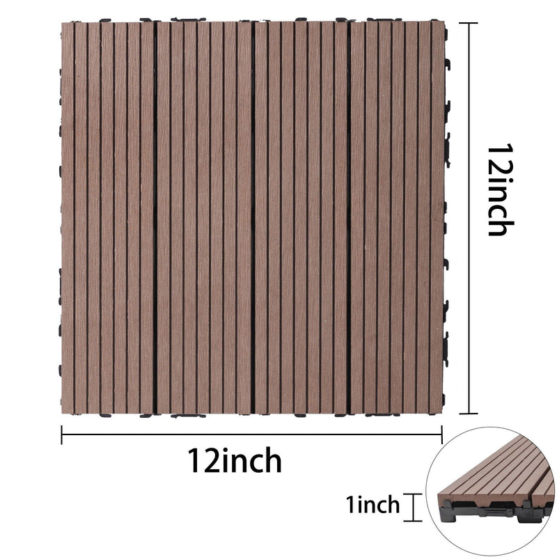 Wood Plastic Composite Deck Tiles, Sustainable Composite Decking Resist Rust, Water, Weather, Easy To Diy & Maintain