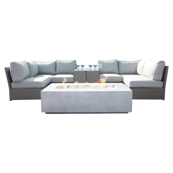 Weather Resistant Rattan Wicker 4 Person Outdoor Lounge Set With Cushions - Gray Mix