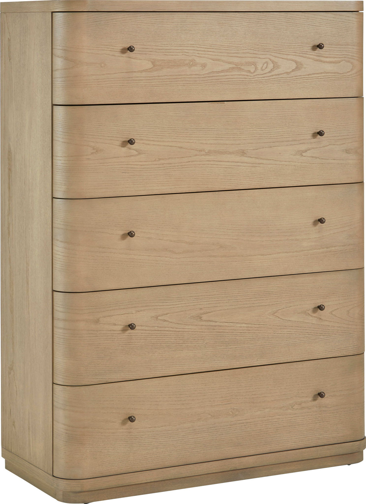 Penny - Five Drawer White Ash Chest - Buff Cream
