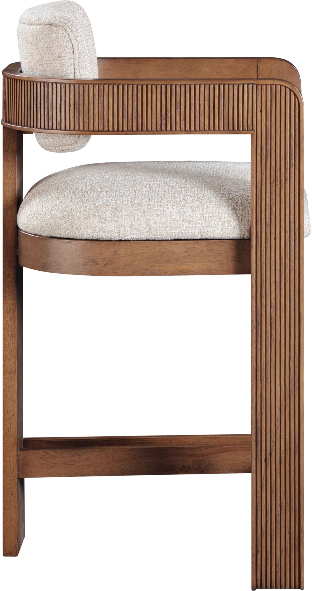 Sacha - Linen Stool With Brown Base - Urban Living Furniture (Los Angeles, CA)
