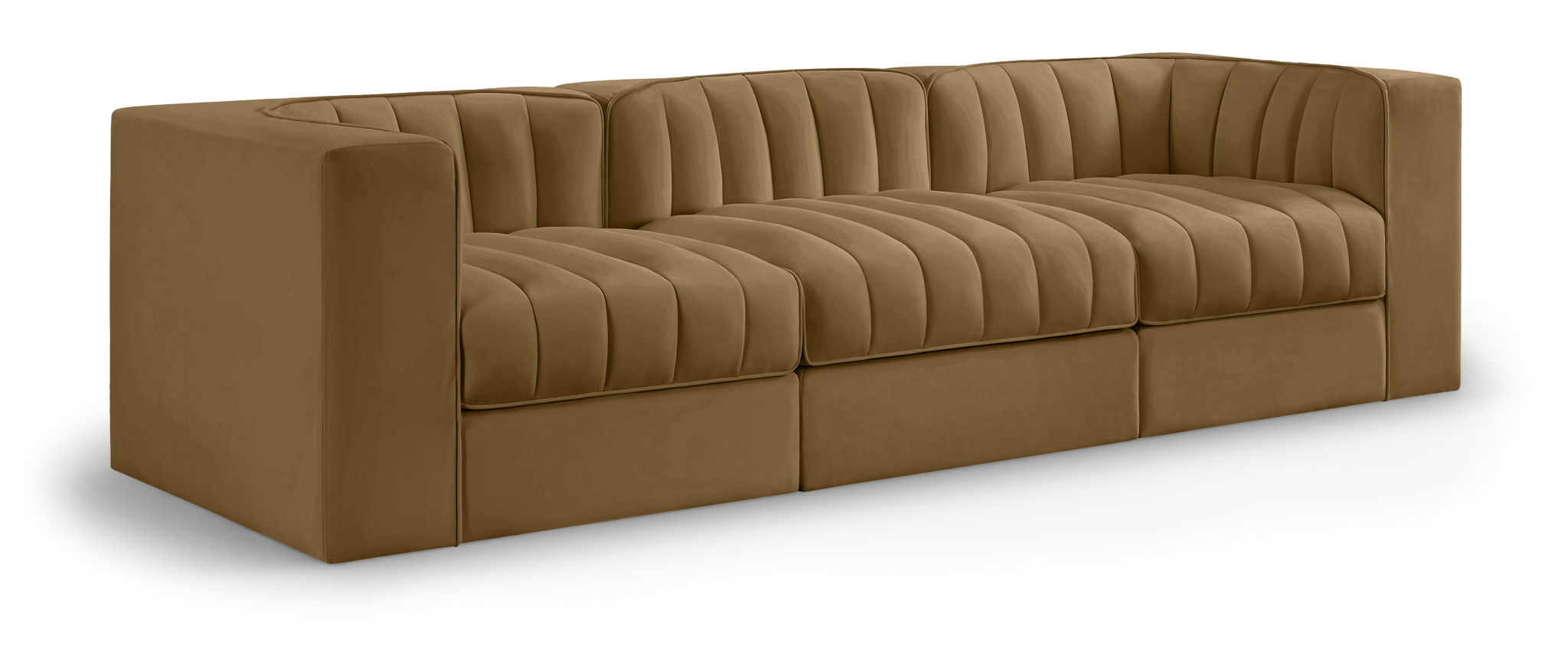 Rummi - Velvet Performance Fabric Upholstered 3 Piece Modular Sofa - Urban Living Furniture (Los Angeles, CA)