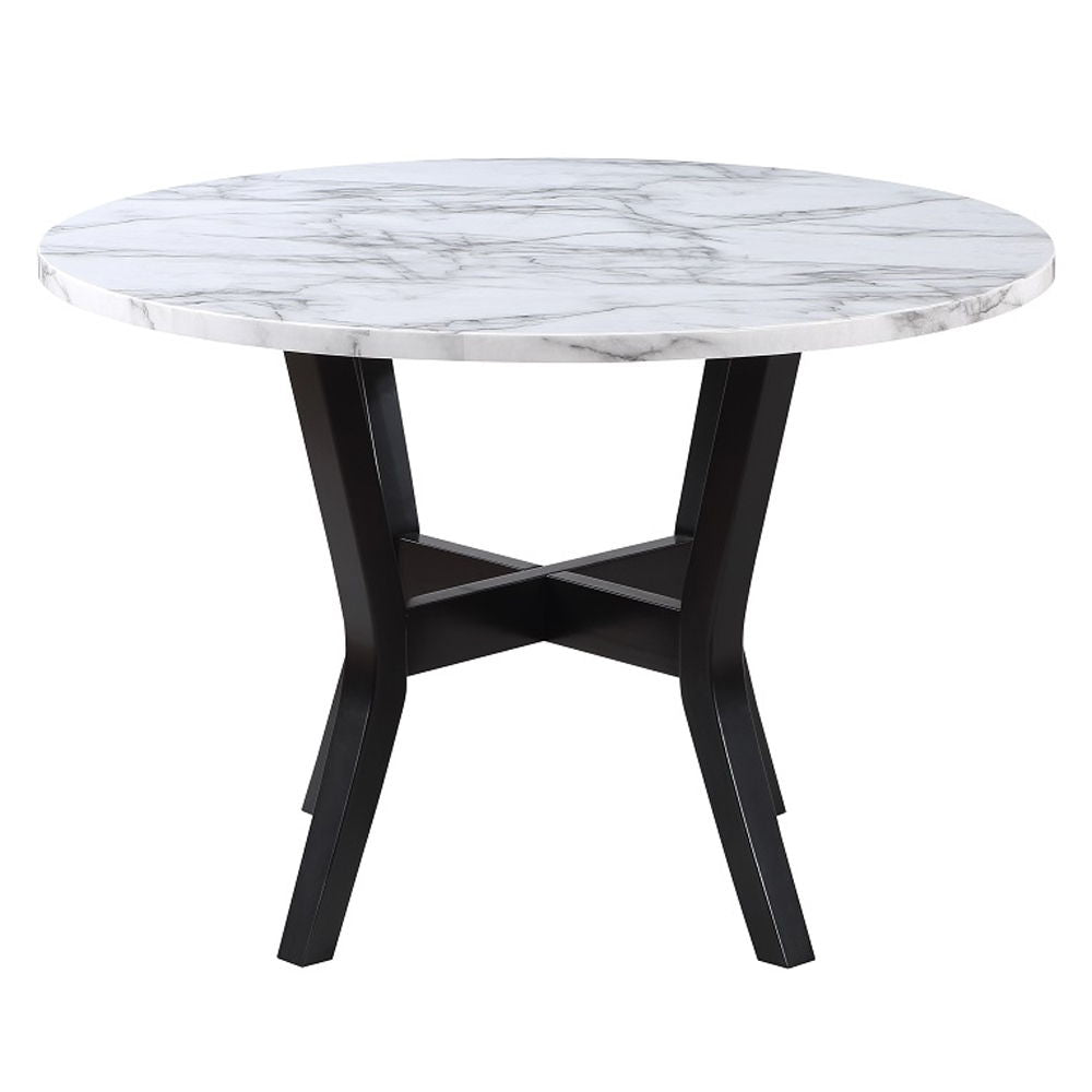 Kusa - 5 Piece Dining Set With Engineered Stone Top - Engineered Stone Top & Black - Urban Living Furniture (Los Angeles, CA)