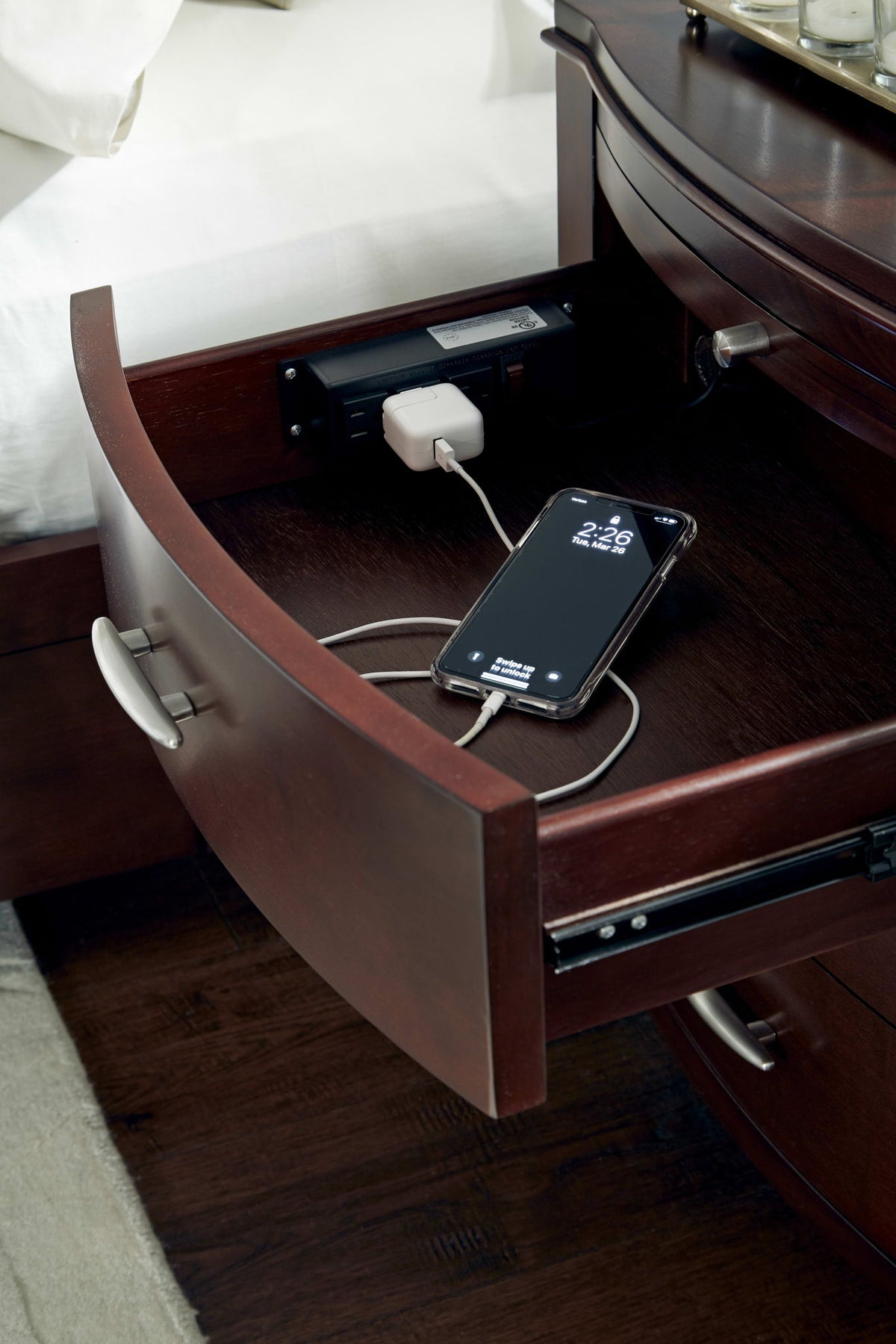 Brighton - Charging Station Nightstand - Cinnamon