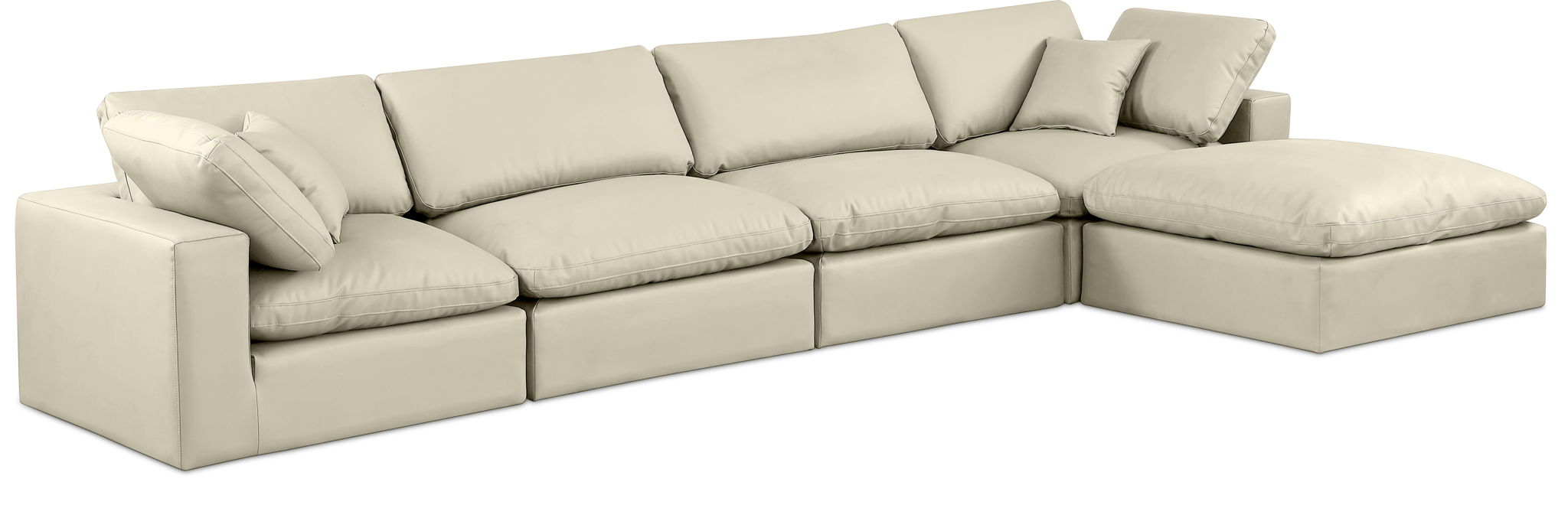 Comfy - 5 Piece Faux Leather Modular Sectional With Chaise - Urban Living Furniture (Los Angeles, CA)