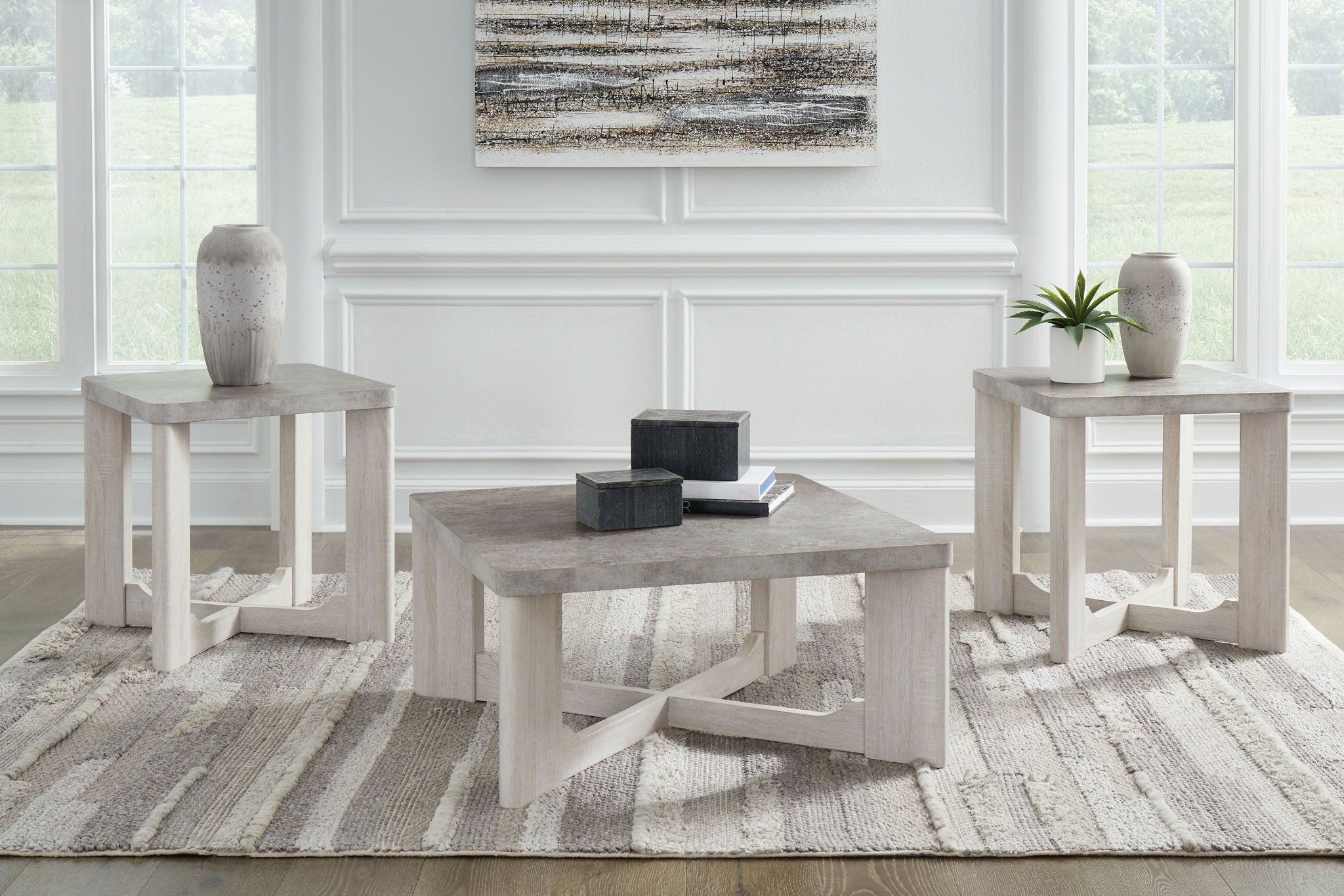 Garnilly - Whitewash - Occasional Table Set (Set of 3) - Urban Living Furniture (Los Angeles, CA)