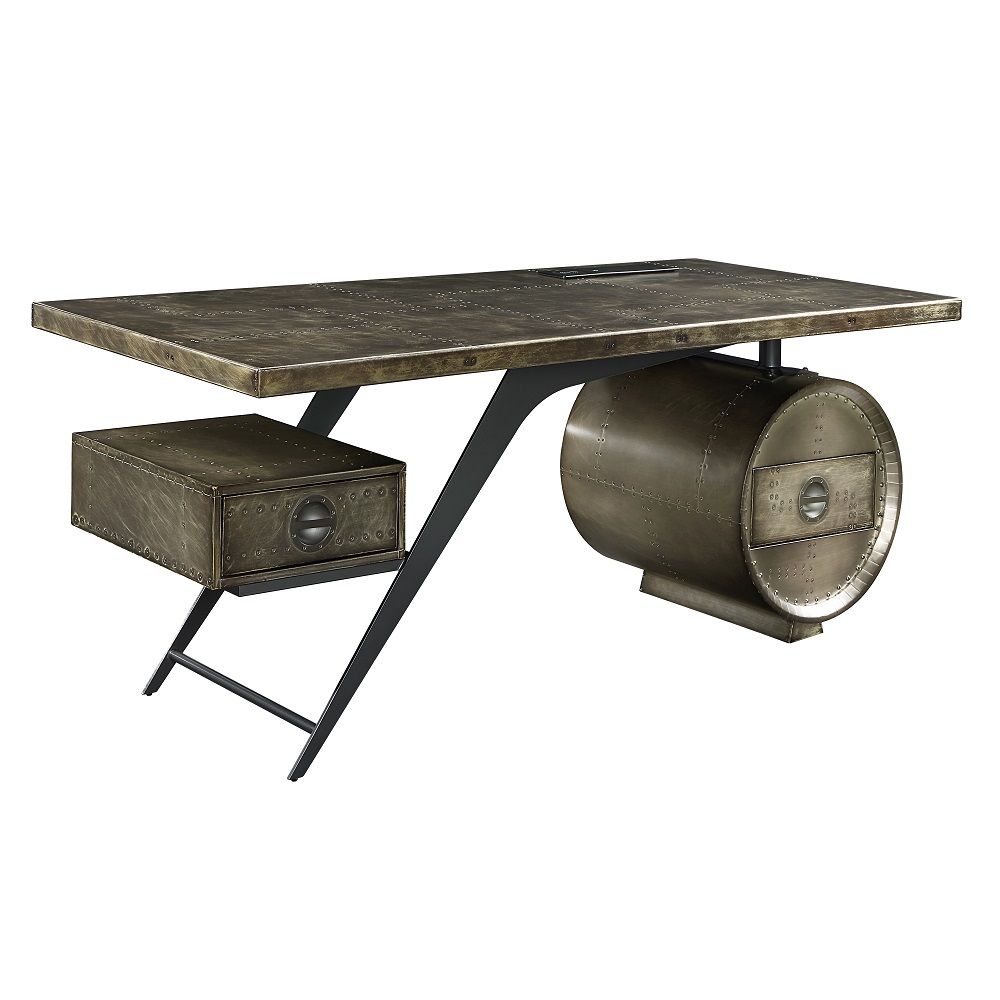 Brancaster - Executive Writing Desk With USB - Bronze - Urban Living Furniture (Los Angeles, CA)