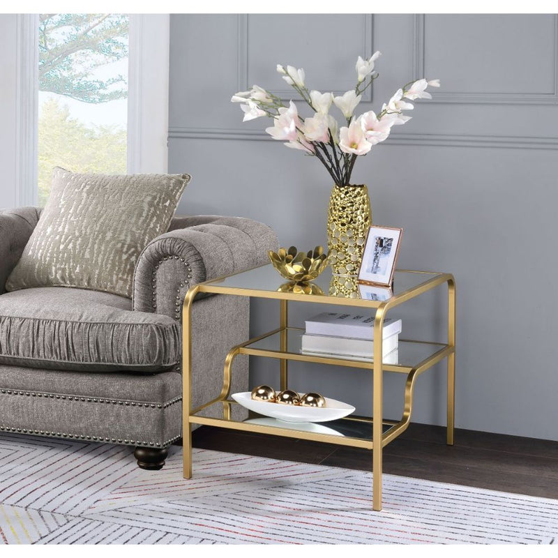 Astrid - End Table - Gold & Mirror - Urban Living Furniture (Los Angeles, CA)