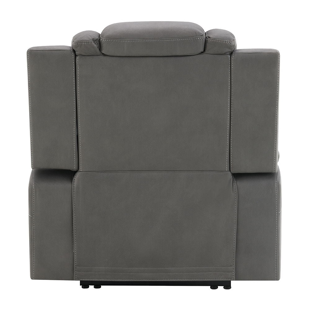 Leuco - Power Motion Recliner With Cup Holder, Control, LED & Power Headrest - Gray - Urban Living Furniture (Los Angeles, CA)