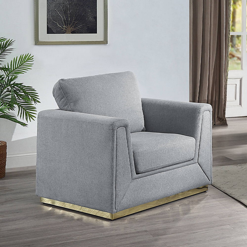 Valin - Chair - Gray Linen - Urban Living Furniture (Los Angeles, CA)