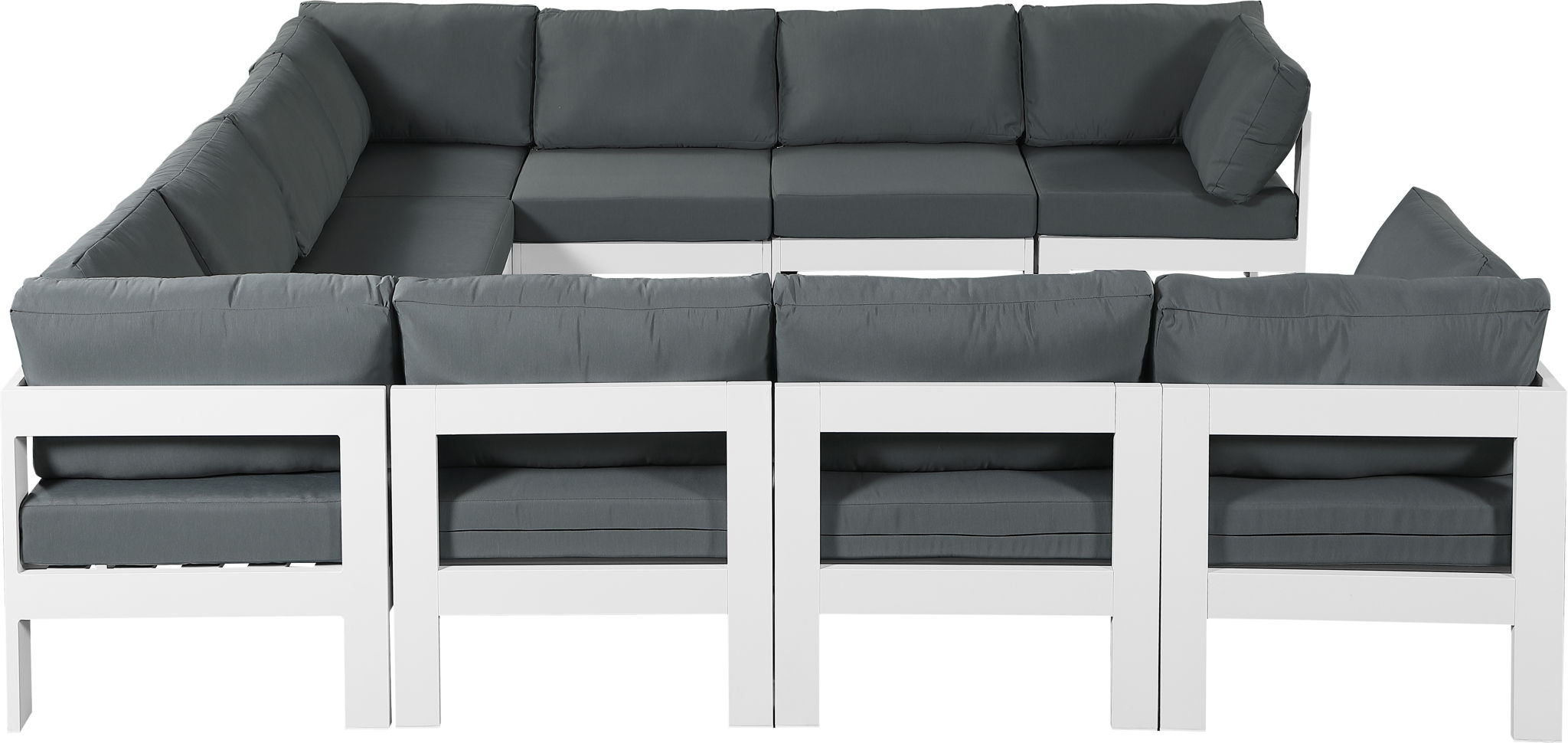 Nizuc - Outdoor Patio 10 Piece Modular Sectional With White Frame - Urban Living Furniture (Los Angeles, CA)