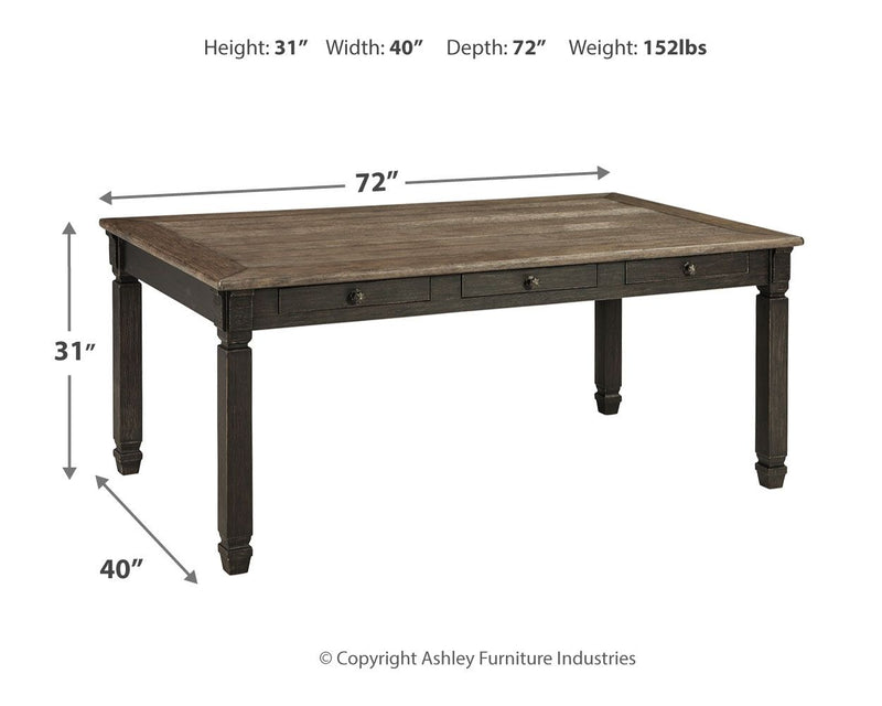 Tyler Creek - Black / Gray - Rectangular Dining Room Table