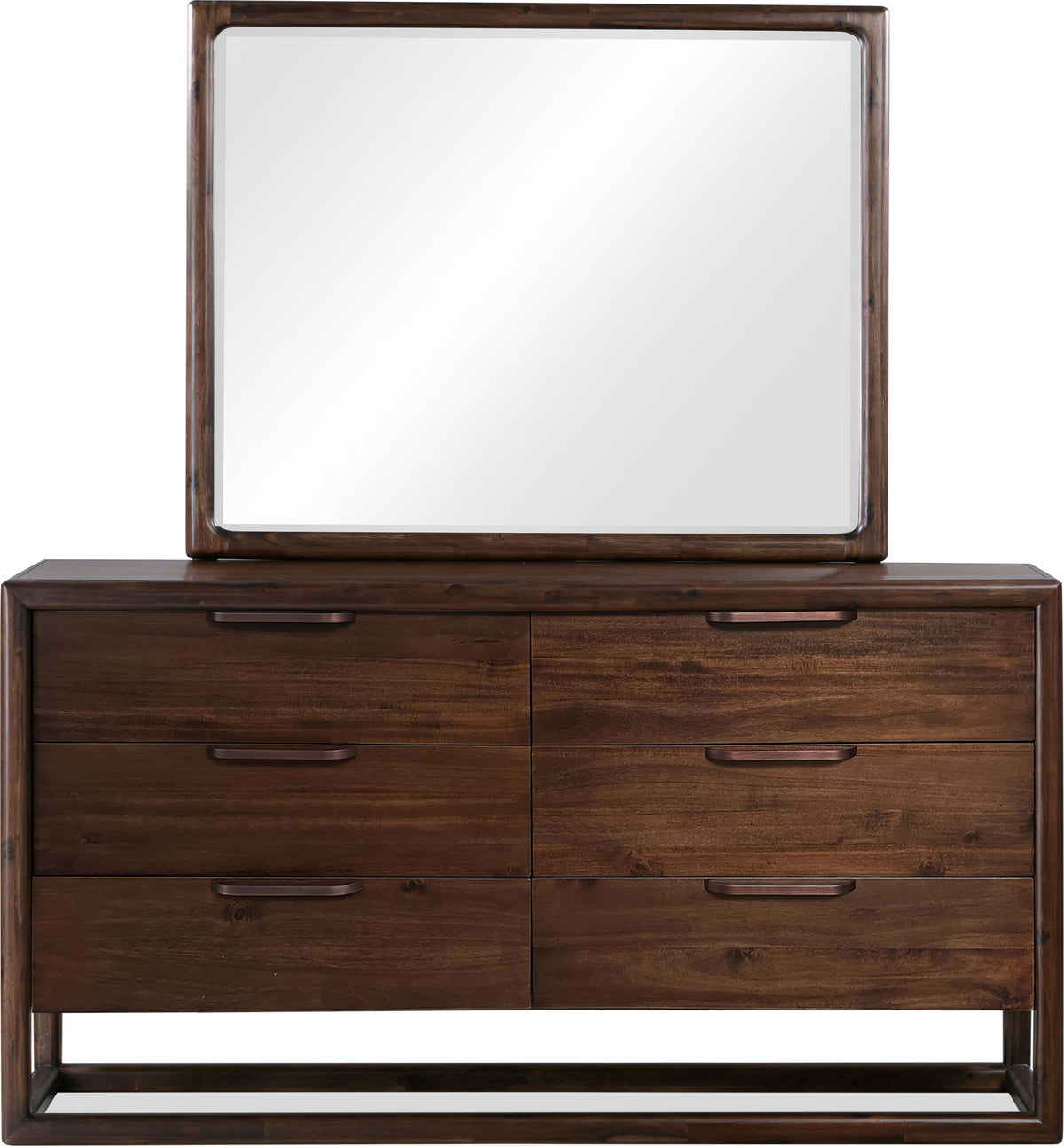 Sol - Six Drawer Acacia Wood Dresser - Brown Spice