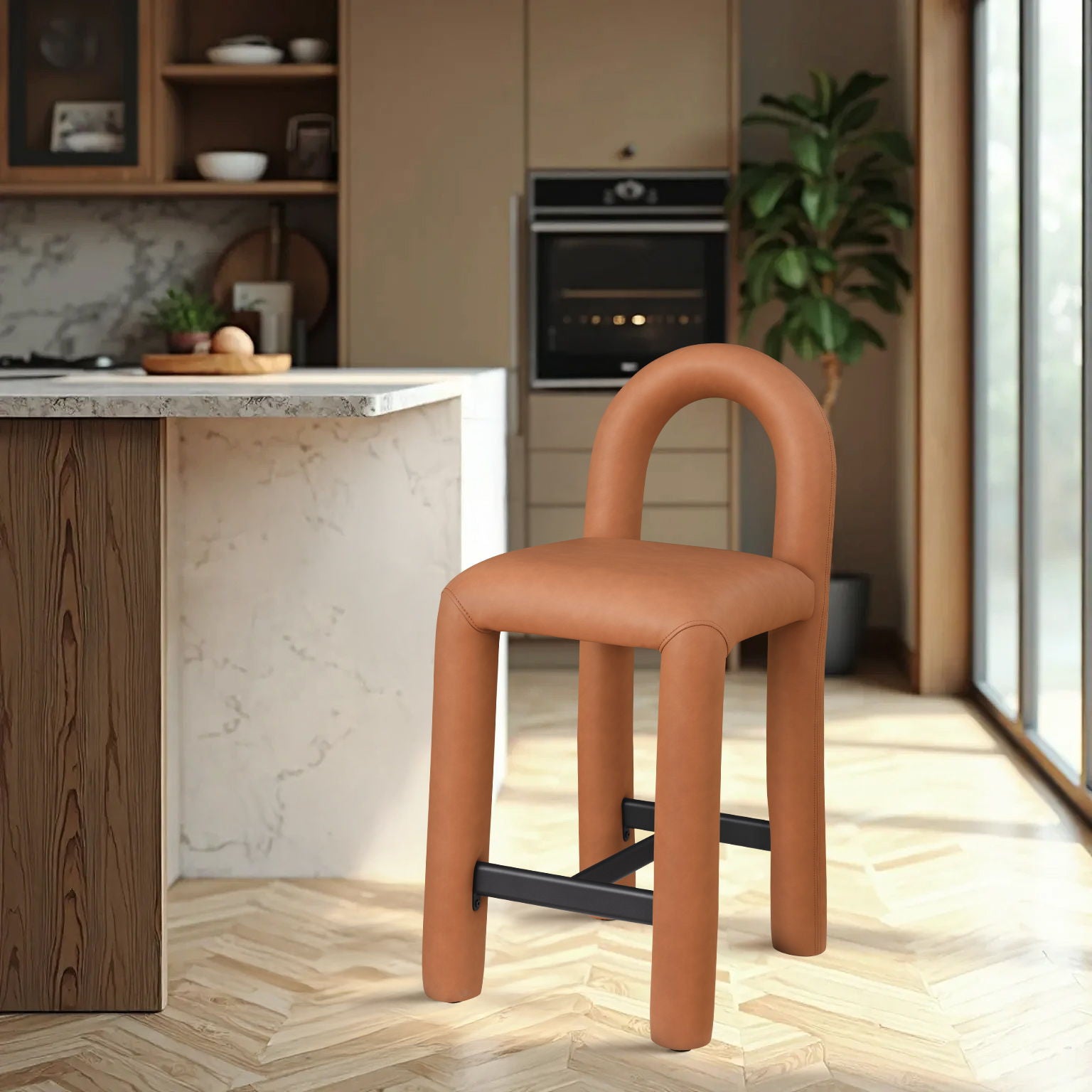 Amari - Faux Leather Stool - Urban Living Furniture (Los Angeles, CA)
