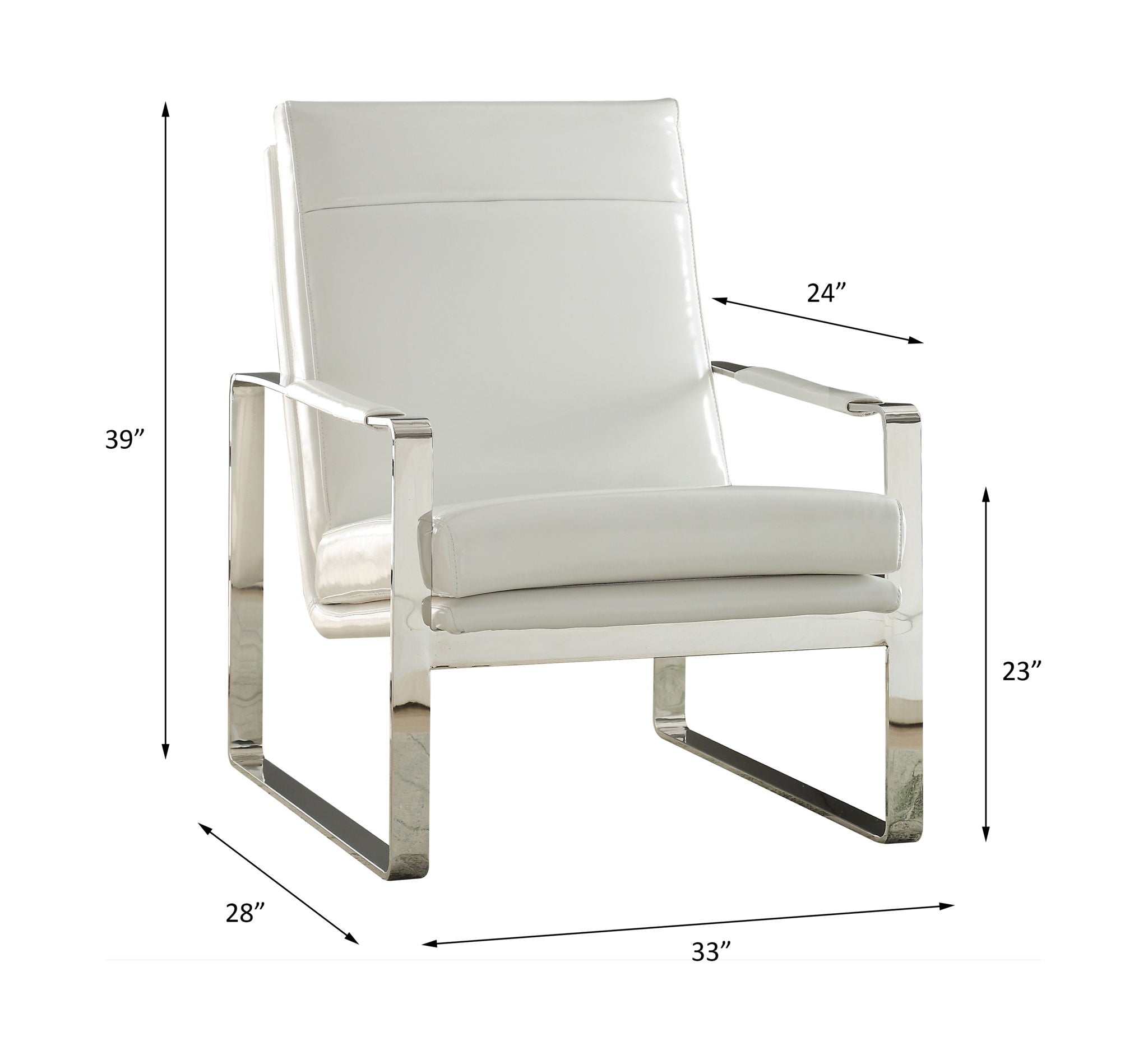 Rafael - Accent Chair - White Synthetic Leather & Stainless Steel - Urban Living Furniture (Los Angeles, CA)