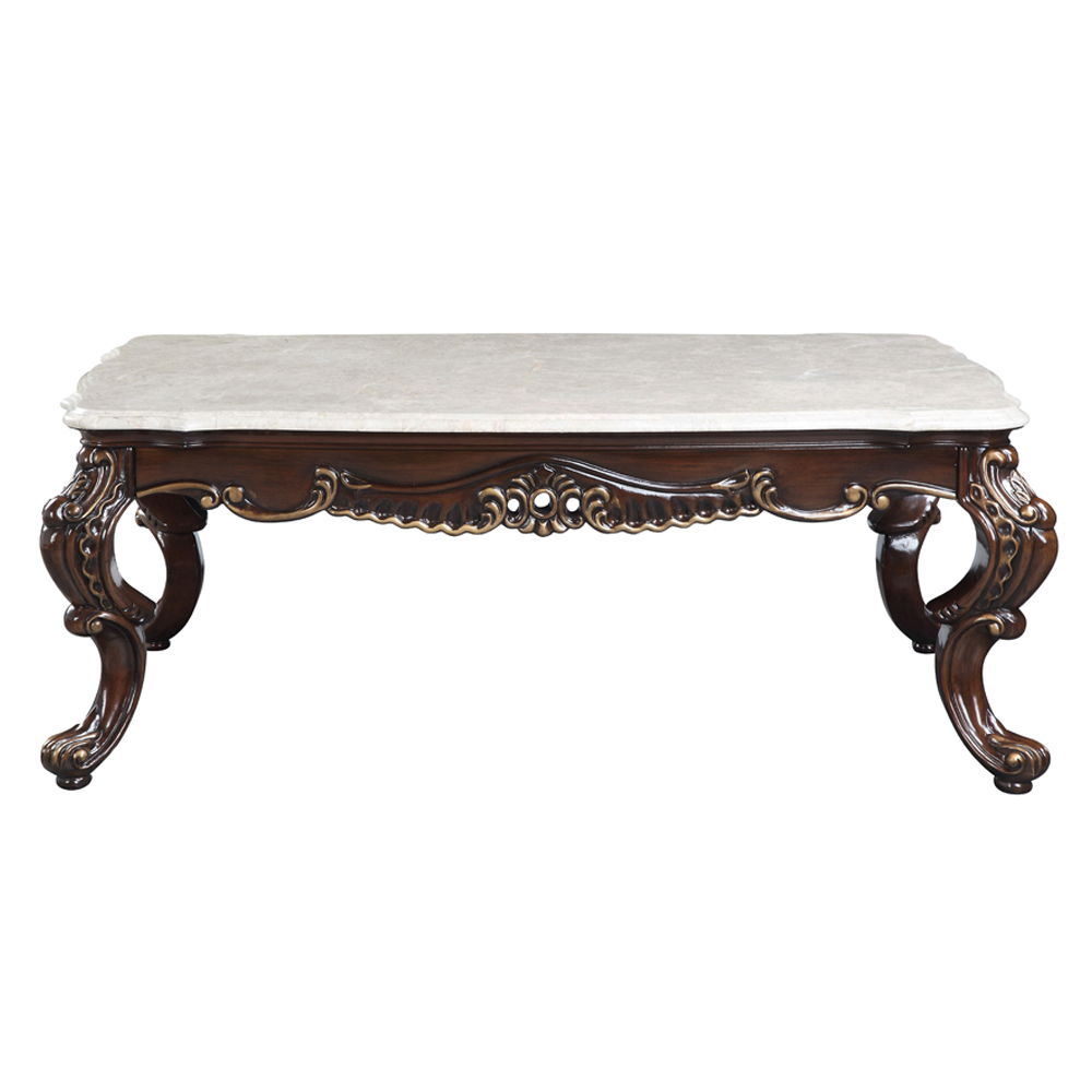Benbek - Coffee Table - Marble & Antique Oak - Urban Living Furniture (Los Angeles, CA)