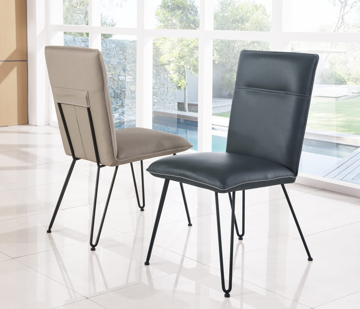 Crossroads - Demi Hairpin Leg Modern Dining Chair (Set of 2)