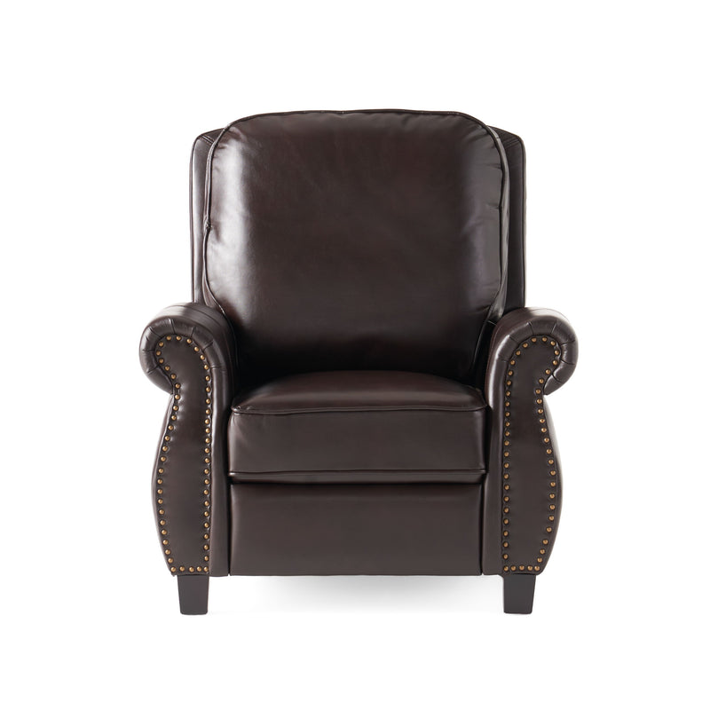 Wide Manual Club Recliner - Brown