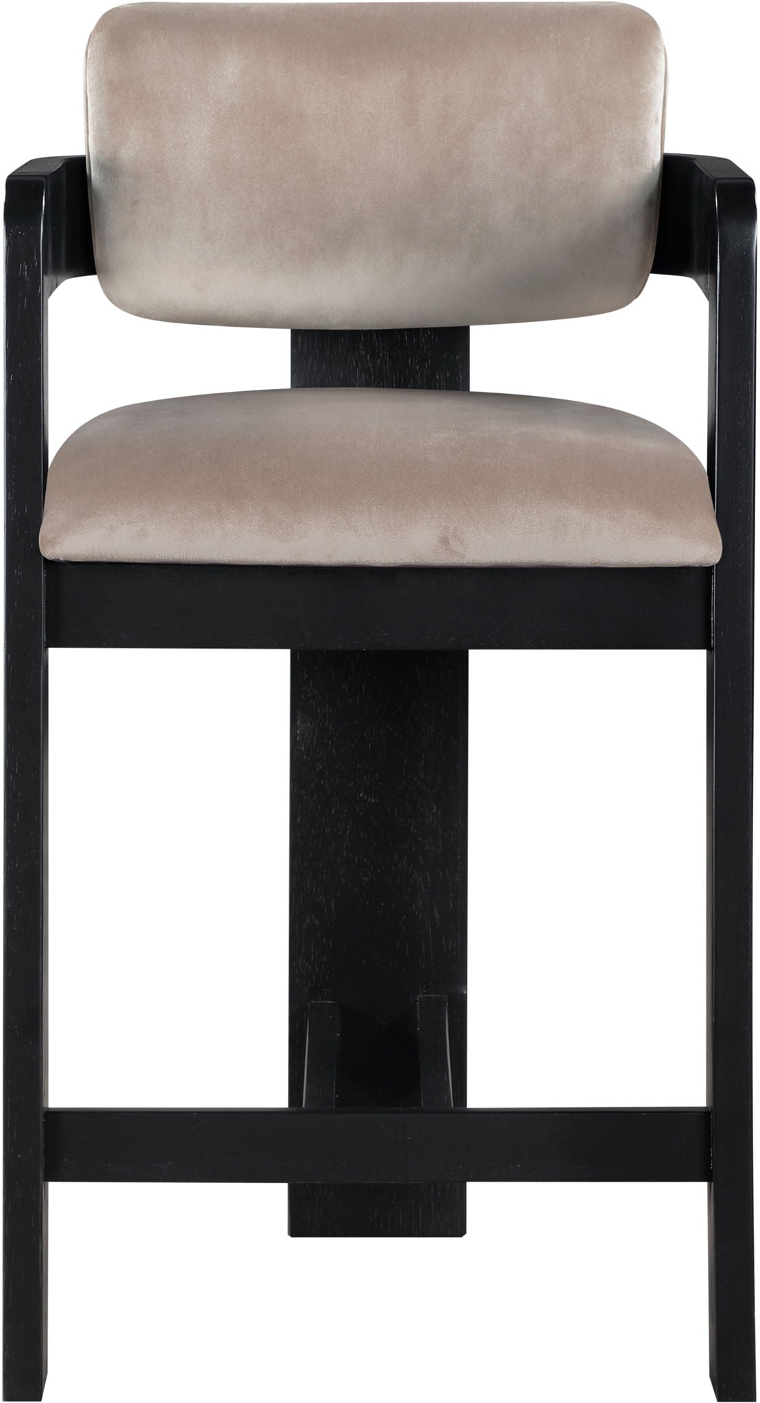 Sacha - Velvet Stool With Black Base - Urban Living Furniture (Los Angeles, CA)