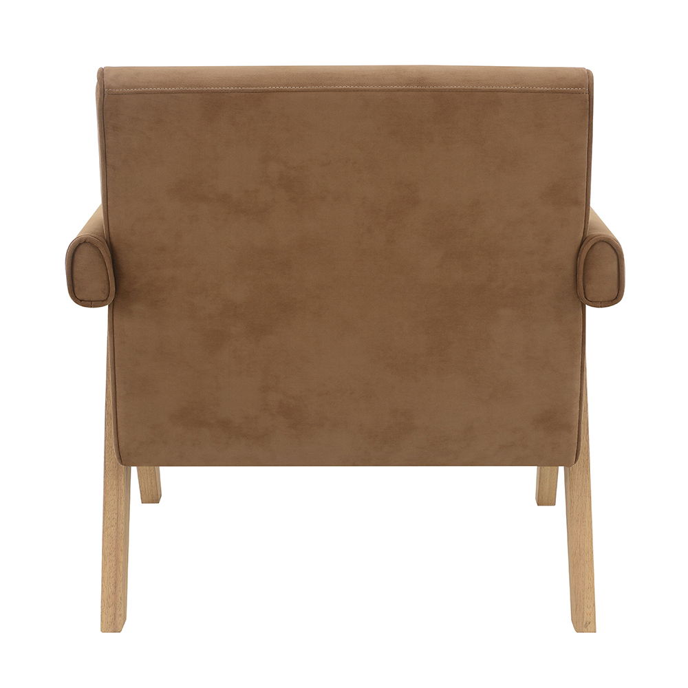 Zoey - Accent Chair - Chocolate Suede & Oak - Urban Living Furniture (Los Angeles, CA)