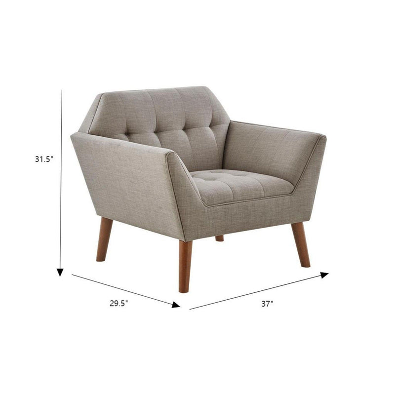 Mid-Century Modern Lounge Chair With Button Tufting