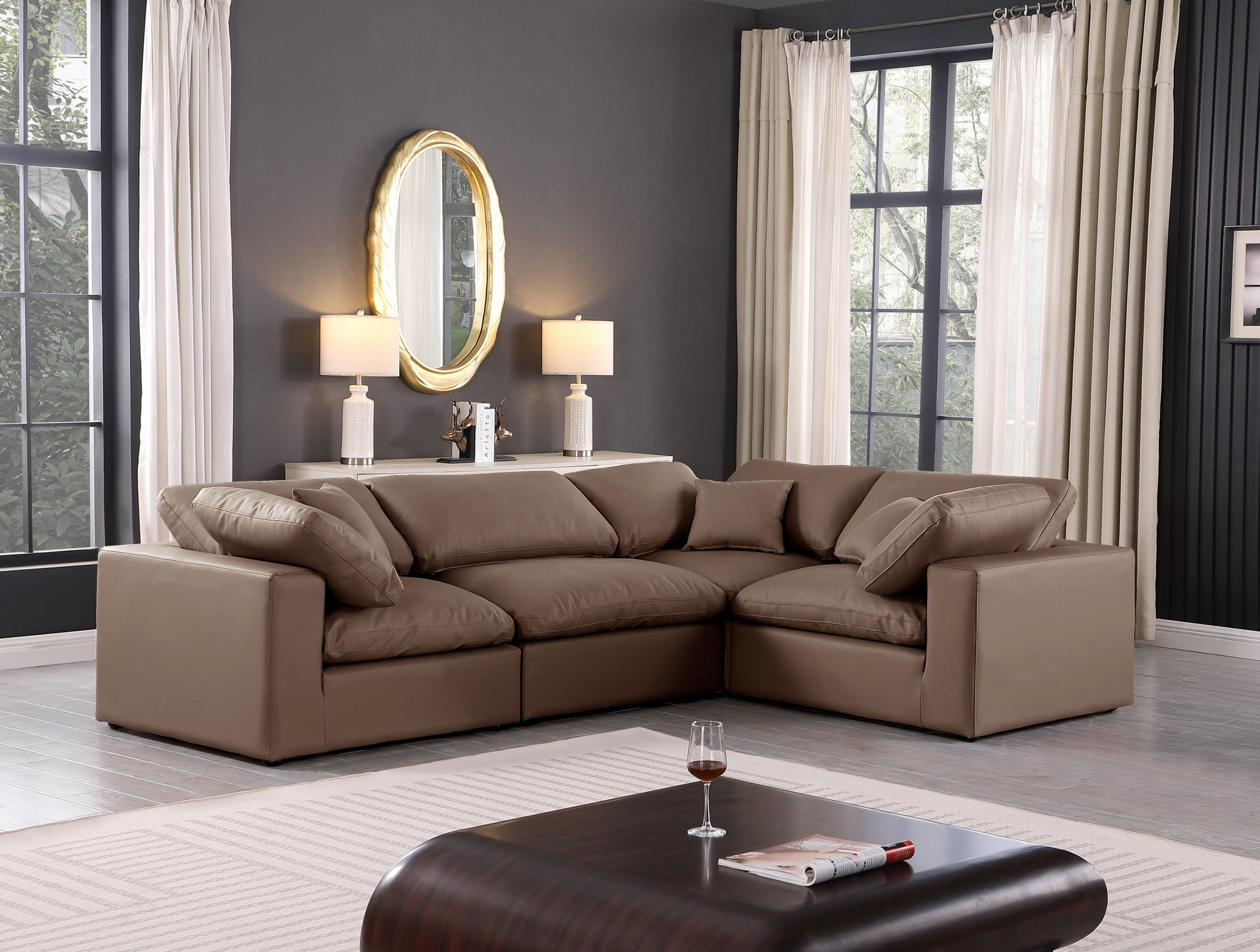Comfy - 4 Piece Faux Leather Modular Sectional - Urban Living Furniture (Los Angeles, CA)