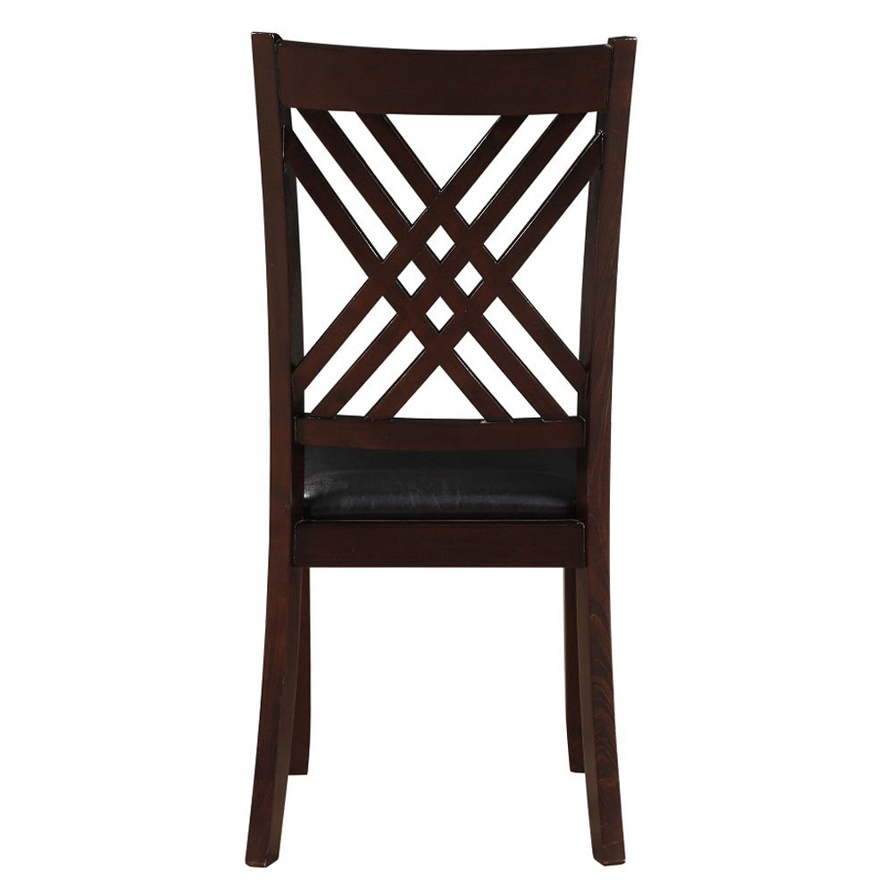 Katrien - Side Chair (Set of 2) - Black Synthetic Leather & Espresso - Urban Living Furniture (Los Angeles, CA)