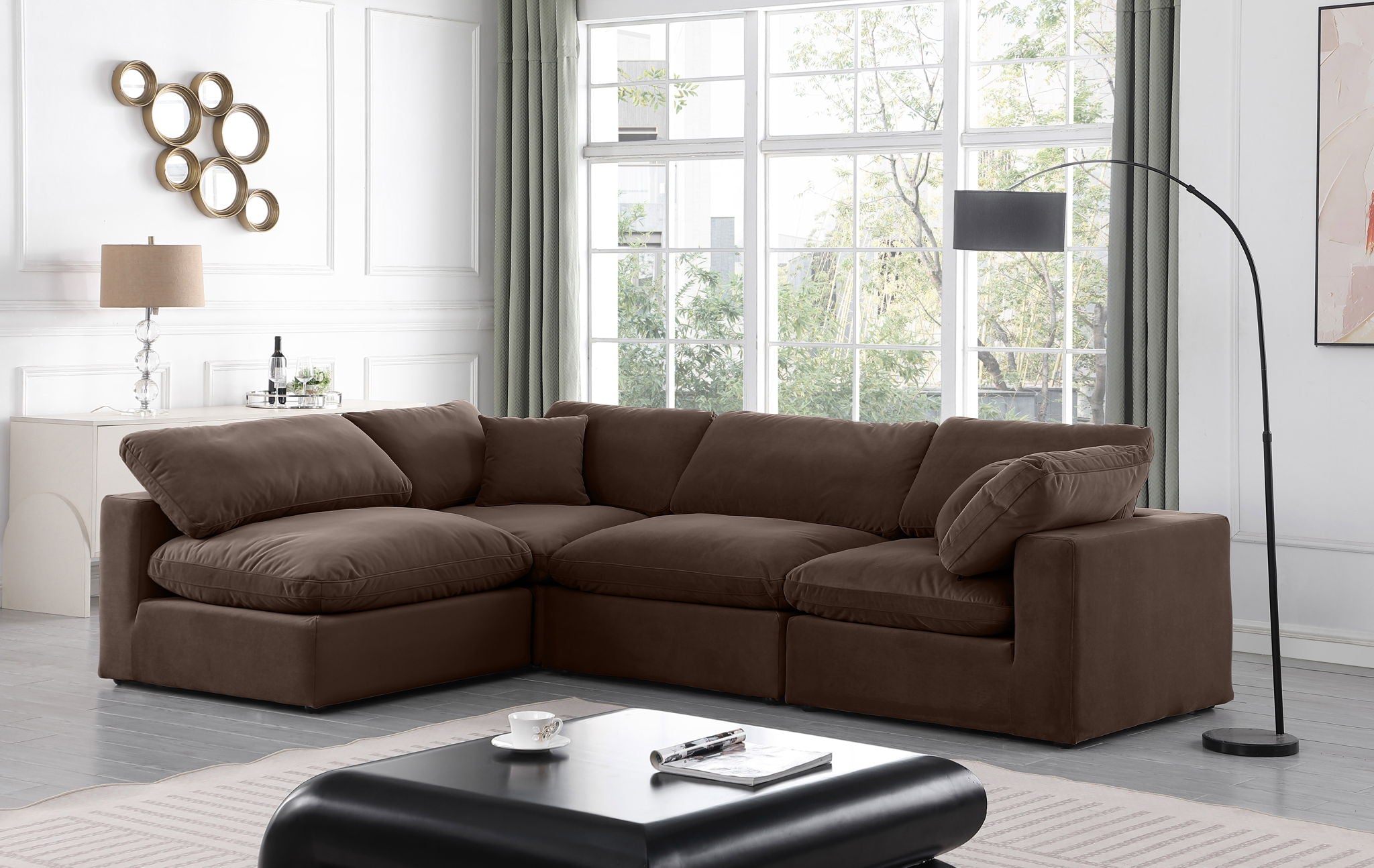 Comfy - 4 Piece Velvet Modular Armless Sectional - Urban Living Furniture (Los Angeles, CA)
