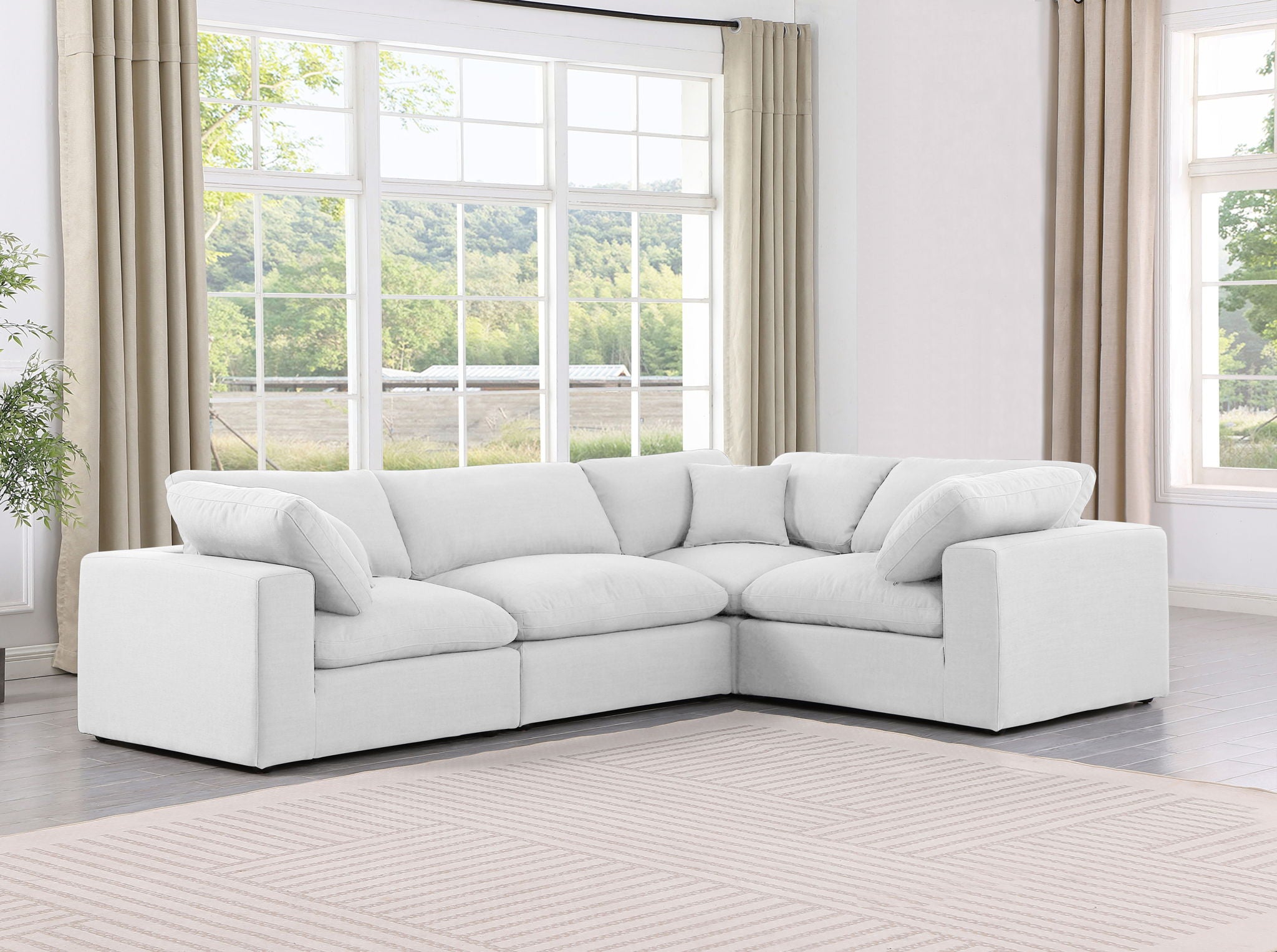 Comfy - 4 Piece Linen Fabric Modular Sectional - Urban Living Furniture (Los Angeles, CA)