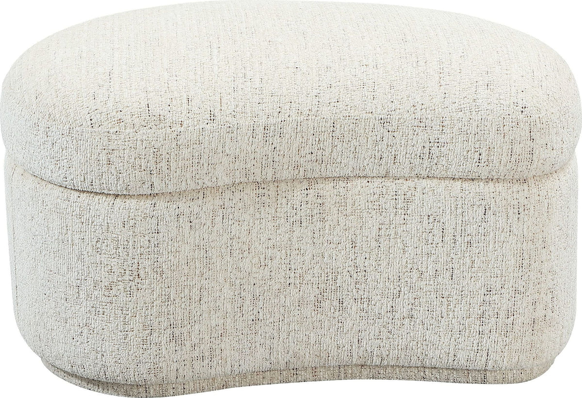 Afra - Fully Upholstered Storage Ottoman - Chinchilla