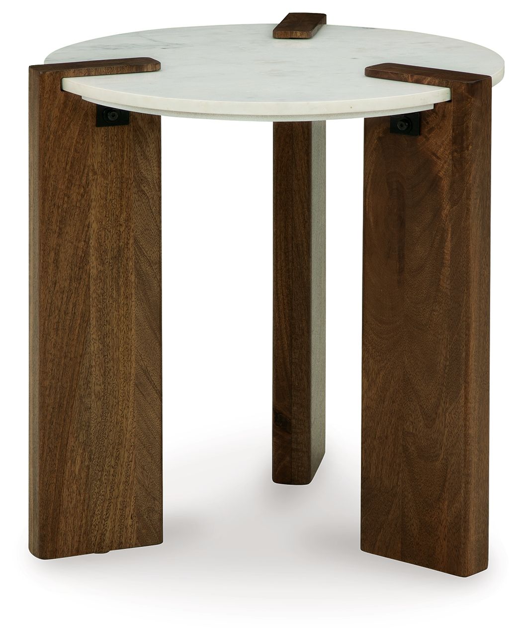 Isanti - White / Brown - Round End Table - Urban Living Furniture (Los Angeles, CA)