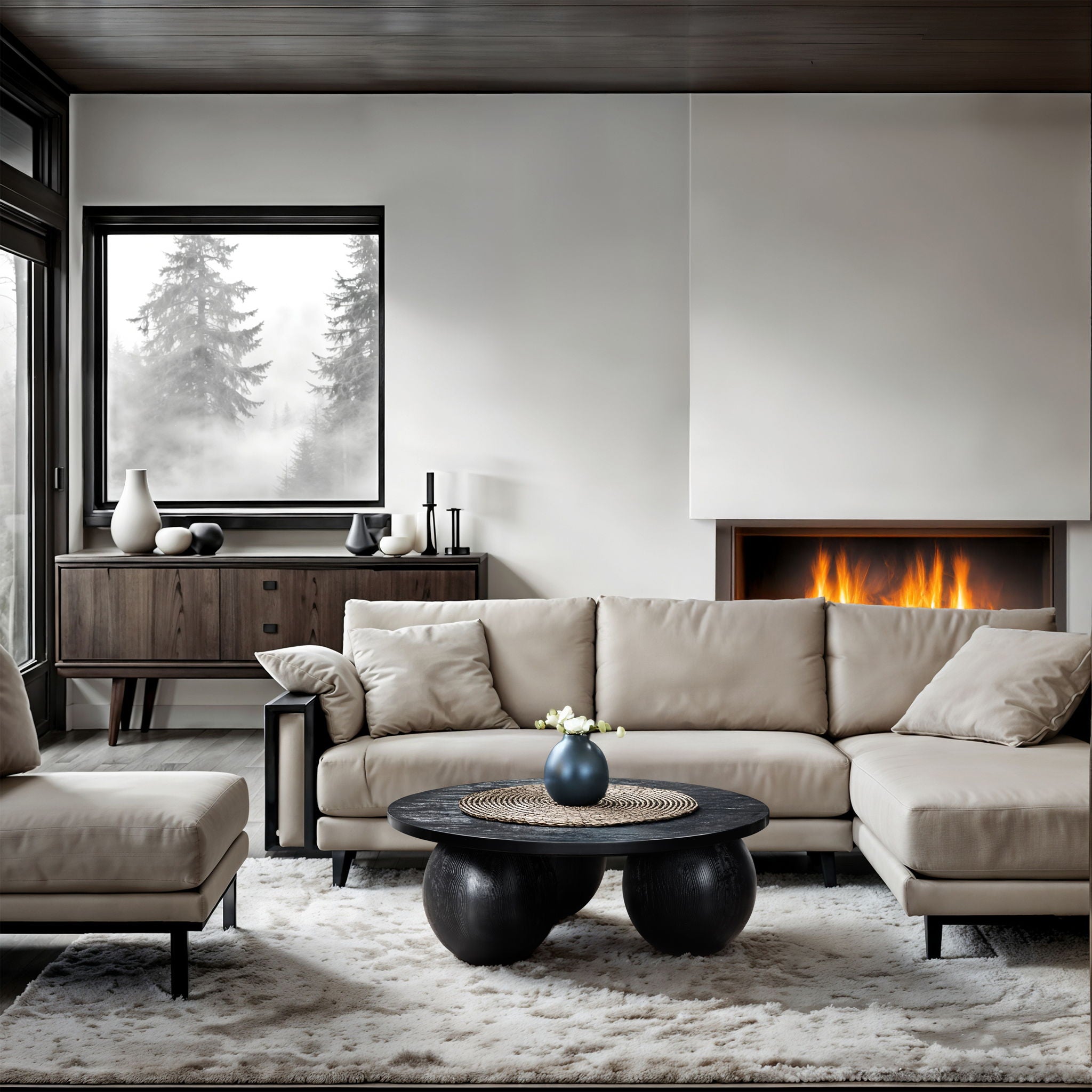 Fitch - Wood Oak Veneer Coffee Table - 3 Legs - Urban Living Furniture (Los Angeles, CA)