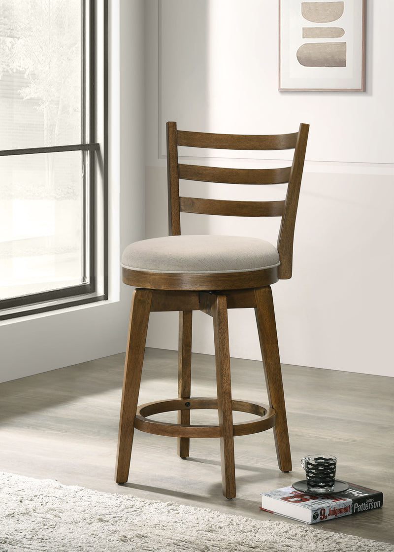 Joplin - 20.5" Ladder Back Counter Height Swivel Chair With Upholstered Seat - Urban Living Furniture (Los Angeles, CA)