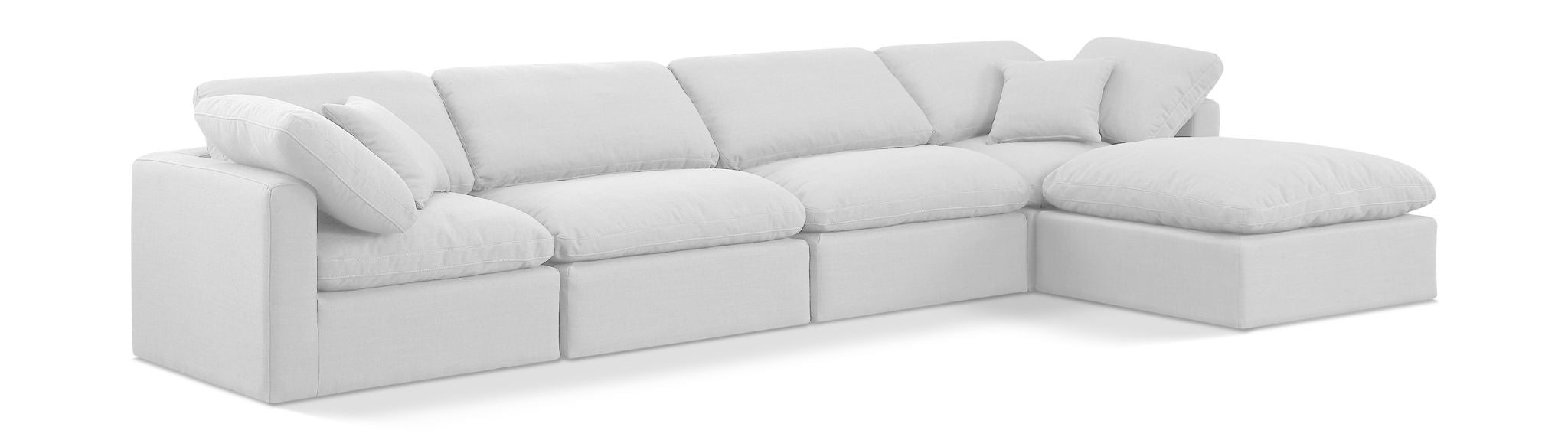 Indulge - Linen 5 Piece Modular Sectional With Chaise - White - Urban Living Furniture (Los Angeles, CA)