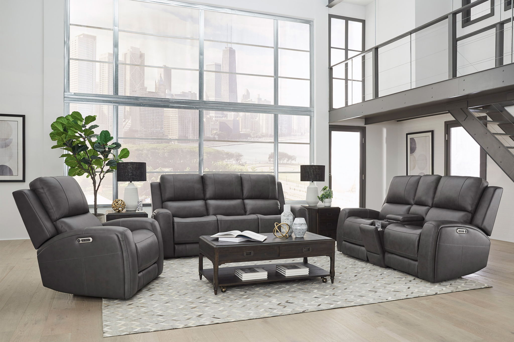 Belmont - Power Zero Gravity Tilt Console Loveseat P3