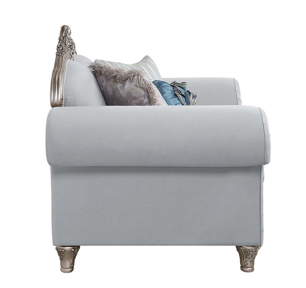 Pelumi - Chair - Light Gray Linen & Platinum - Finish - Urban Living Furniture (Los Angeles, CA)