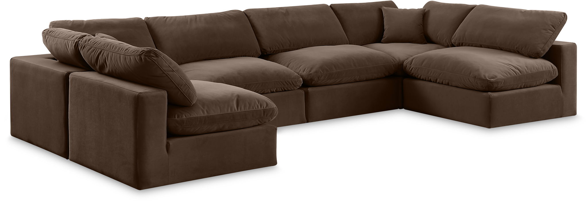 Comfy - 6 Piece Velvet Modular Armless Sectional - Urban Living Furniture (Los Angeles, CA)