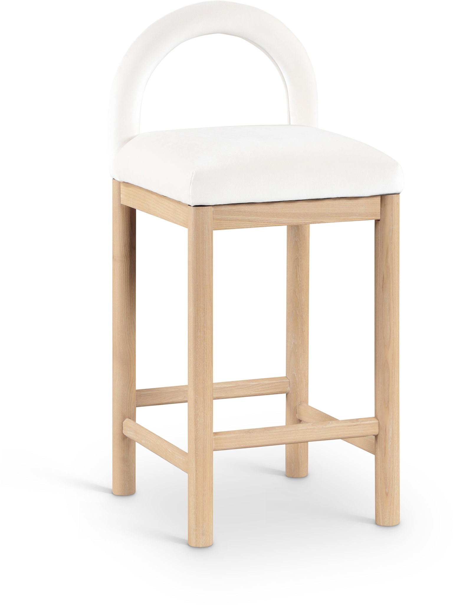 Conrad - Velvet Counter Stool With Natural Legs - Urban Living Furniture (Los Angeles, CA)