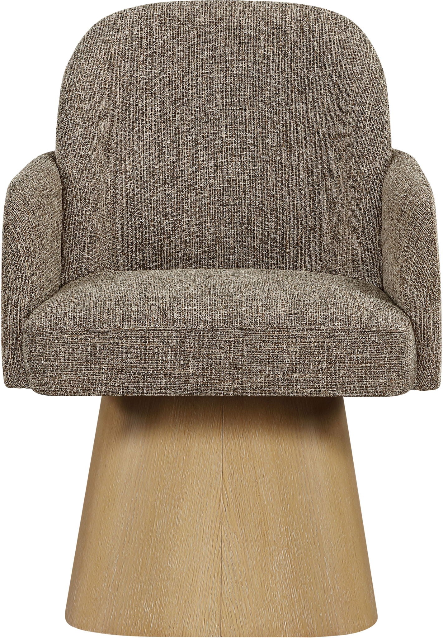 Marlowe - Linen Textured Fabric Upholstered Swivel Dining Arm Chair - Stained Natural - Urban Living Furniture (Los Angeles, CA)