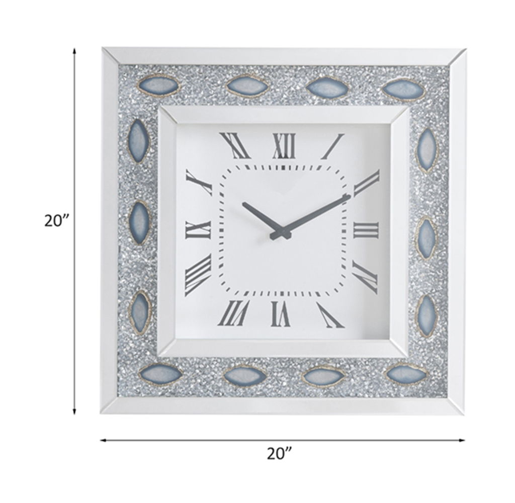 Sonia - Wall Clock - Mirrored & Faux Agate - Urban Living Furniture (Los Angeles, CA)