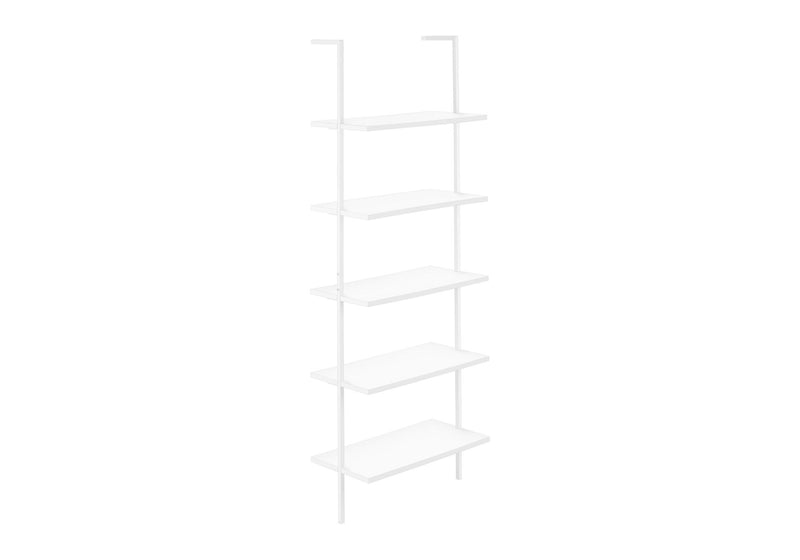 Etagere Bookcase Ladder 5 Tier For Office - White