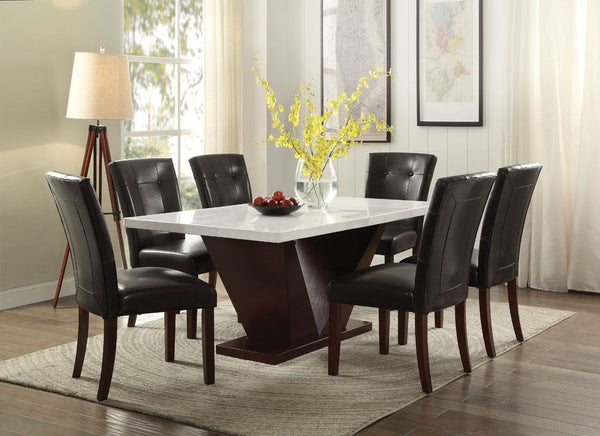 Forbes - Dining Table - White Marble & Walnut - Urban Living Furniture (Los Angeles, CA)