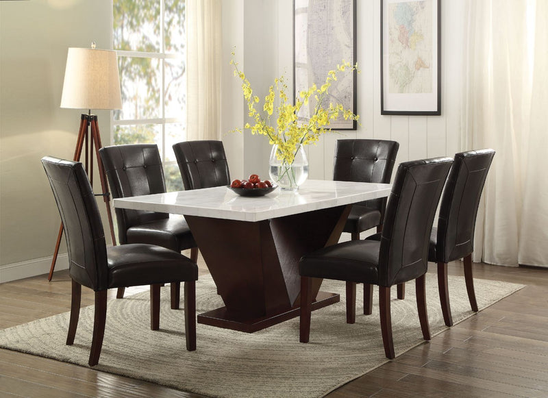 Forbes - Dining Table - White Marble & Walnut - Urban Living Furniture (Los Angeles, CA)